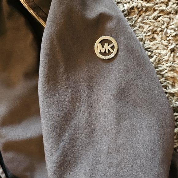 Little Girls Size 7/8 Michael Kors MK Gray and Tan Nude Beige Peacoat Jacket - Picture 6 of 6